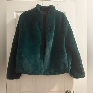 Banana Republic Factory Teal Faux Fur XL Coat